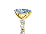 Yellow gold Fancy Blue Pear  Solitaire with Side Stones on a Pavé Band and Four-Prong Setting_28