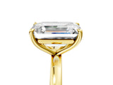 Yellow gold Fancy Blue Pear  and Emerald Cut Toi Moi Ring with Prong Setting_66
