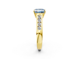 Yellow gold Fancy Blue Princess  Brilliant Channel-Set Solitaire Ring with Four-Prong Setting_22