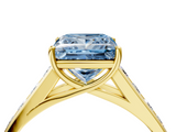 Yellow gold Fancy Blue Princess  Brilliant Channel-Set Solitaire Ring with Four-Prong Setting_24