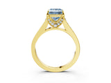 Yellow gold Fancy Blue Princess  Brilliant Cut Diamond Engagement Ring with Pavé Band and Four-Prong Setting_53