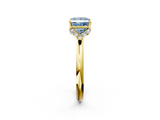 Yellow gold Fancy Blue Princess  Brilliant Solitaire Engagement Ring with Six-Prong Setting and Classic Band_21
