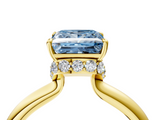 Yellow gold Fancy Blue Princess  Brilliant Solitaire Engagement Ring with Six-Prong Setting and Classic Band_23