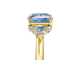 Yellow gold Fancy Blue Princess  Brilliant Solitaire Engagement Ring with Six-Prong Setting and Classic Band_24