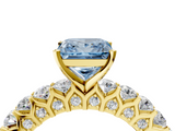 Yellow gold Fancy Blue Princess  Brilliant Solitaire with Pavé Band and Four-Prong Setting_45