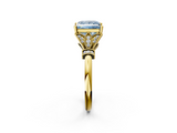 Yellow gold Fancy Blue Princess  Brilliant Solitaire with Pave Band and Four-Prong Setting_21