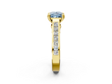 Yellow gold Fancy Blue Princess  Cut Channel Set Solitaire Engagement Ring with Prong Setting_22