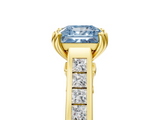 Yellow gold Fancy Blue Princess  Cut Channel Set Solitaire Engagement Ring with Prong Setting_25