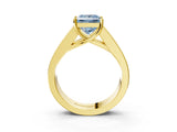 Yellow gold Fancy Blue Princess Cut Cut Channel Set Solitaire Ring with Four-Prong Setting_3