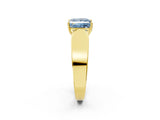 Yellow gold Fancy Blue Princess Cut Cut Diamond Channel Set Solitaire Ring with Four-Prong Setting_2