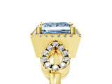 Yellow gold Fancy Blue Princess Cut Cut Halo Diamond Infinity Band with Four-Prong Setting_5