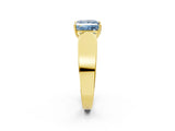Yellow gold Fancy Blue Princess Cut Diamond Channel Set Solitaire Ring with Four-Prong Setting_14