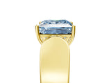 Yellow gold Fancy Blue Princess Cut Diamond Channel Set Solitaire Ring with Four-Prong Setting_17