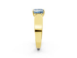 Yellow gold Fancy Blue Princess Cut Diamond Channel Set Solitaire Ring with Four-Prong Setting_50