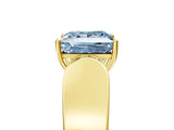 Yellow gold Fancy Blue Princess Cut Diamond Channel Set Solitaire Ring with Four-Prong Setting_53