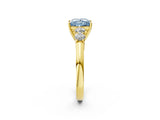 Yellow gold Fancy Blue Princess  Cut Diamond Five-Stone Prong Set White Gold Ring_34