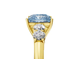 Yellow gold Fancy Blue Princess  Cut Diamond Five-Stone Prong Set White Gold Ring_37
