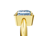 Yellow gold Fancy Blue Princess  Cut Diamond Halo Engagement Ring with Split Shank and Four-Prong Setting_95