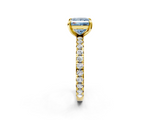 Yellow gold Fancy Blue Princess  Cut Diamond Pavé Band with Four-Prong Setting_52