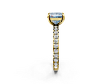 Yellow gold Fancy Blue Princess  Cut Diamond Pavé Band with Four-Prong Setting_53
