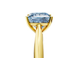 Yellow gold Fancy Blue Princess Cut Diamond Solitaire Engagement Ring with Cathedral Setting and Four-Prong Mount_128