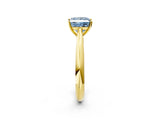 Yellow gold Fancy Blue Princess Cut Diamond Solitaire Engagement Ring with Cathedral Setting and Four-Prong Mount_20