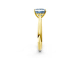 Yellow gold Fancy Blue Princess Cut Diamond Solitaire Engagement Ring with Cathedral Setting and Four-Prong Mount_68