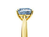 Yellow gold Fancy Blue Princess Cut Diamond Solitaire Engagement Ring with Cathedral Setting and Four-Prong Mount_71