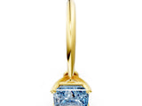 Yellow gold Fancy Blue Princess Cut Diamond Solitaire Engagement Ring with Classic Band and Four-Prong Setting_12