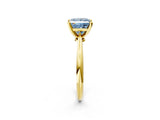 Yellow gold Fancy Blue Princess Cut Diamond Solitaire Engagement Ring with Classic Band and Four-Prong Setting_14