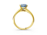 Yellow gold Fancy Blue Princess Cut Diamond Solitaire Engagement Ring with Classic Band and Four-Prong Setting_15