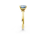 Yellow gold Fancy Blue Princess Cut Diamond Solitaire Engagement Ring with Classic Band and Four-Prong Setting_38