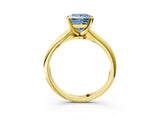 Yellow gold Fancy Blue Princess Cut Diamond Solitaire Engagement Ring with Classic Band and Four-Prong Setting_39