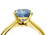 Yellow gold Fancy Blue Princess Cut Diamond Solitaire Engagement Ring with Classic Band and Four-Prong Setting_40