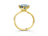 Yellow gold Fancy Blue Princess Cut Diamond Solitaire Engagement Ring with Four-Prong Setting and Classic Band_23