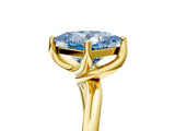 Yellow gold Fancy Blue Princess Cut Diamond Solitaire Engagement Ring with Four-Prong Setting and Classic Band_25