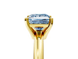 Yellow gold Fancy Blue Princess Cut Diamond Solitaire Engagement Ring with Round Band and Four-Prong Setting_151