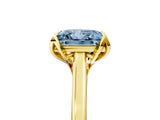 Yellow gold Fancy Blue Princess Cut Diamond Solitaire Ring with Flower Prong Setting and Classic Band_42