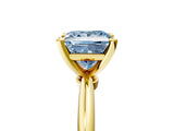 Yellow gold Fancy Blue Princess Cut Diamond Solitaire Ring with Six-Prong Setting and Classic Band_291