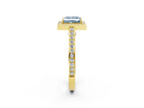 Yellow gold Fancy Blue Princess  Cut Halo Pave Split Shank Prong Setting Ring_39