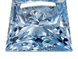 Yellow gold Fancy Blue Princess Cut Halo Round Diamond Solitaire Ring with Pavé Band and Four-Prong Setting_48
