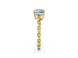 Yellow gold Fancy Blue Princess Cut Solitaire Diamond Ring with Infinity Twist Band and Four-Prong Setting_2