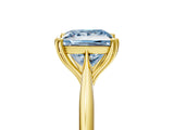 Yellow gold Fancy Blue Princess Cut Solitaire Diamond Ring with Six-Prong Setting and Classic Band_17