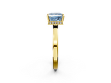 Yellow gold Fancy Blue Princess  Cut Solitaire Engagement Ring with Four-Prong Setting on a Classic Band_22