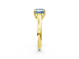 Yellow gold Fancy Blue Princess Cut Solitaire Engagement Ring with Tapered Band and Four-Prong Setting_5