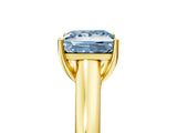 Yellow gold Fancy Blue Princess Cut Solitaire Engagement Ring with Tapered Band and Four-Prong Setting_8