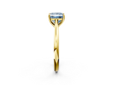 Yellow gold Fancy Blue Princess  Cut Solitaire Ring with Cathedral Band and Four-Prong Setting_40