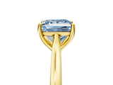 Yellow gold Fancy Blue Princess  Cut Solitaire Ring with Cathedral Band and Four-Prong Setting_43
