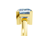 Yellow gold Fancy Blue Princess  Cut Solitaire Ring with Four-Prong Setting and Classic Band_33