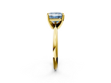 Yellow gold Fancy Blue Princess  Cut Solitaire Ring with Four-Prong Setting on a Classic Band_30